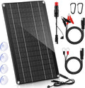 10W 12V Solar Car Battery Charger Maintainer - Portable Trickle