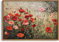 Vintage Landscape Canvas Wall Art Framed - Rustic Floral Accent