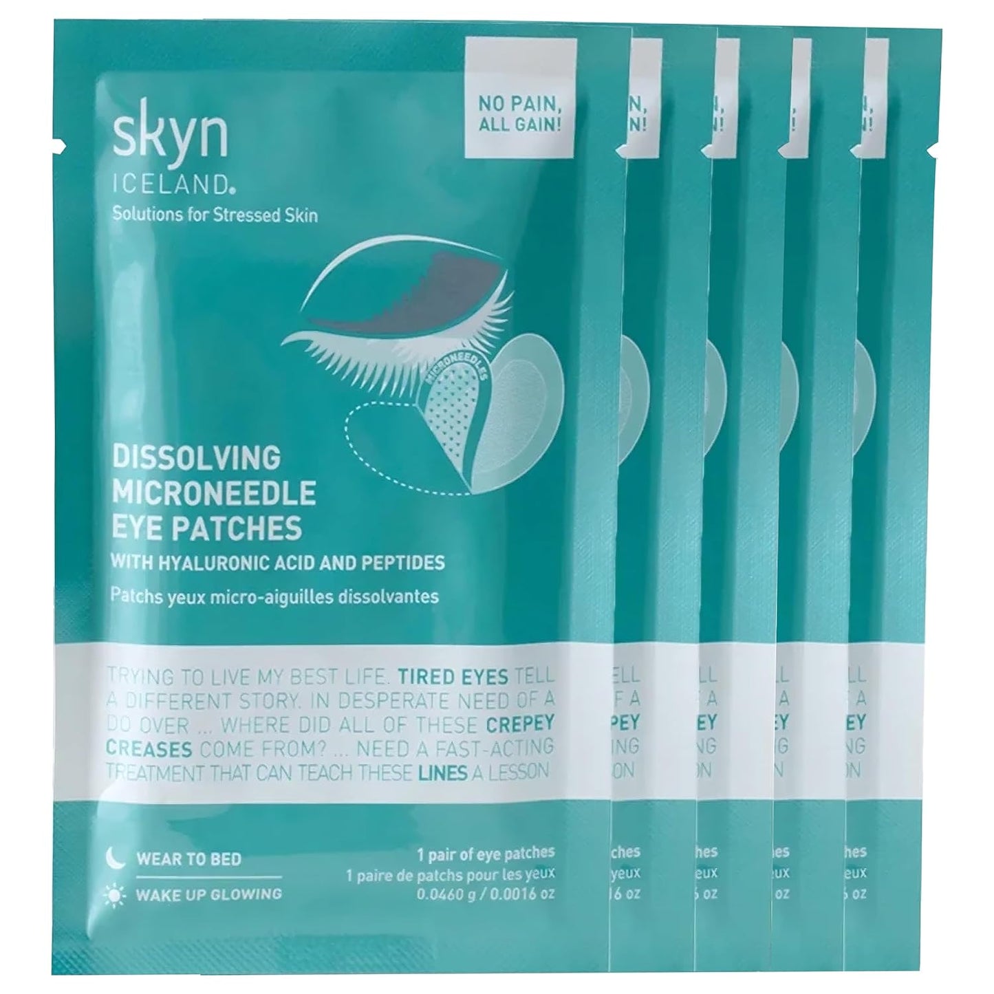 Dissolving Microneedle Under Eye Patches for Fine Lines