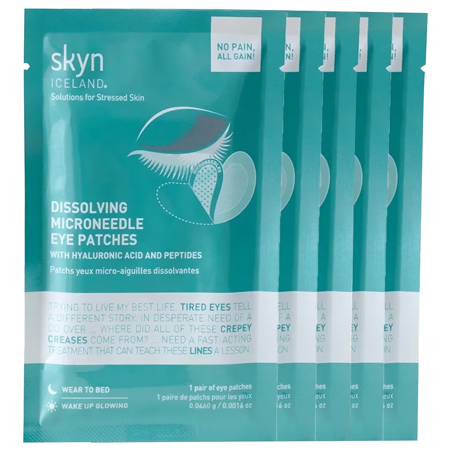 Dissolving Microneedle Under Eye Patches for Fine Lines