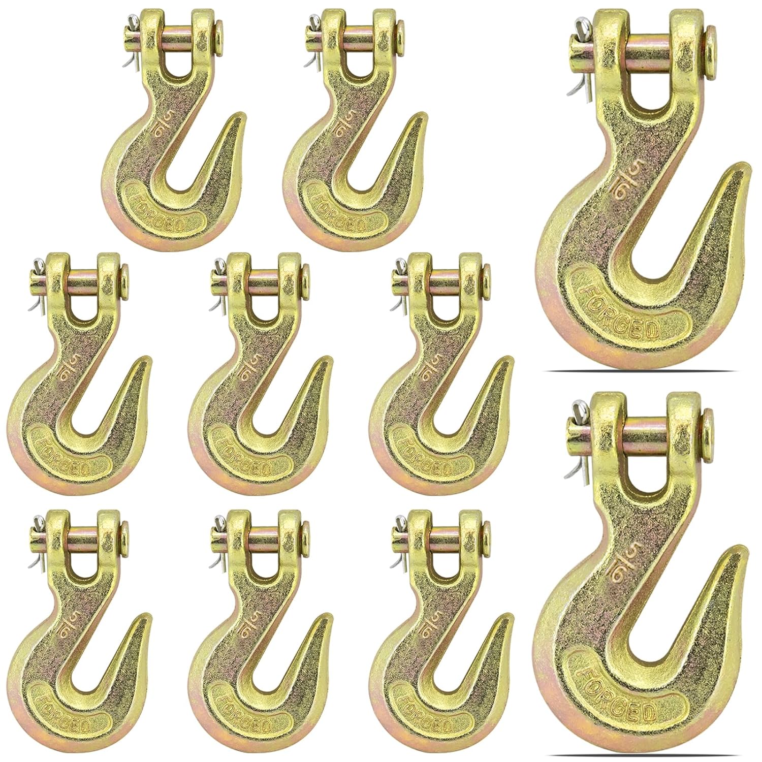10PCS 5/16in Chain Hooks for Heavy Duty Towing and Rigging