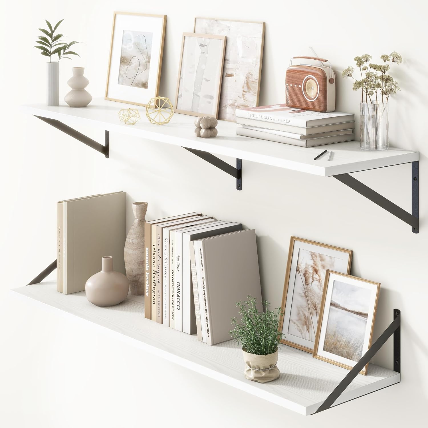 Floating Shelves 48 Inch Long for Rustic Home Decor Storage