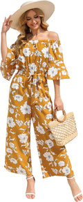 Floral Off Shoulder Wide Leg Jumpsuit - Flowy Summer Staple Welove