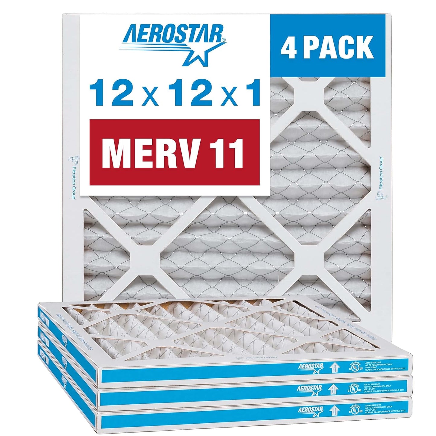 Aerostar 12x12x1 MERV 11 Filters for Cleaner Air Quality