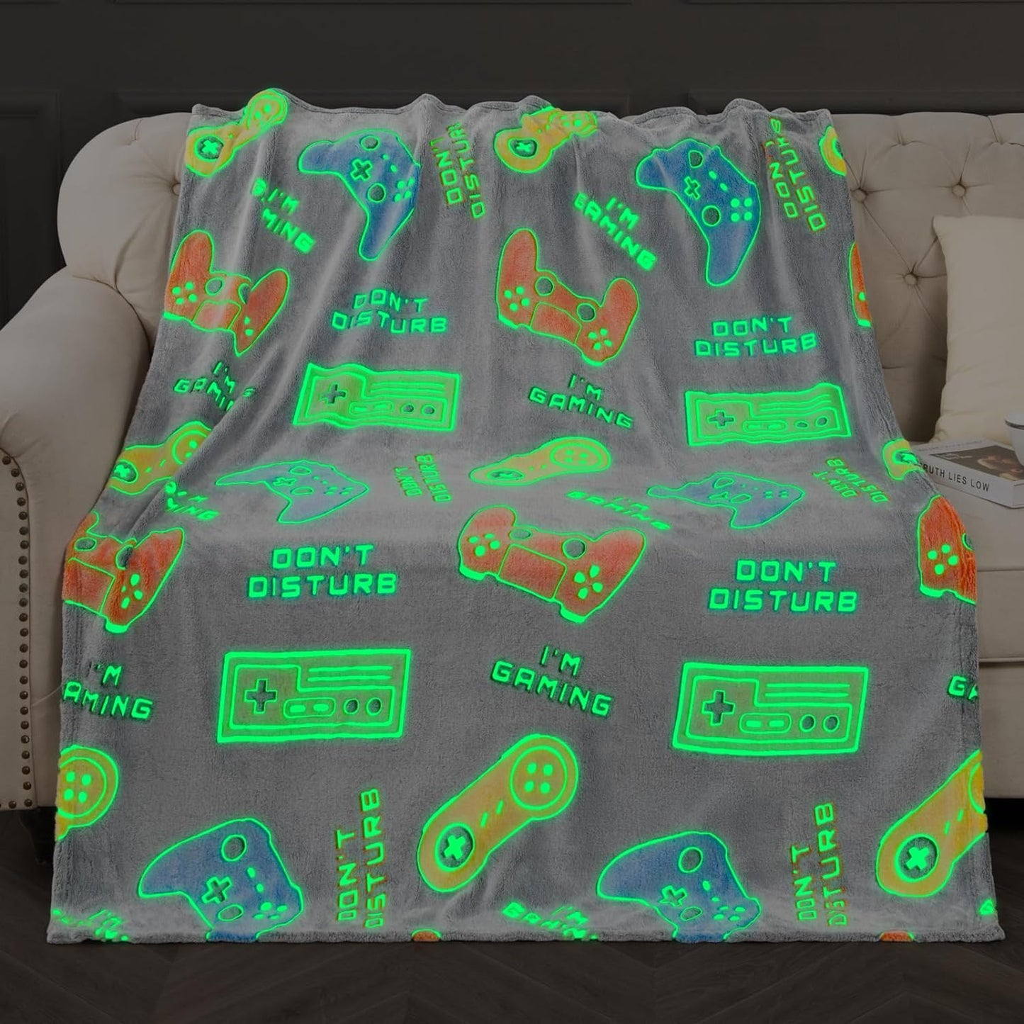 Glow-in-the-Dark Gaming Blanket - Ideal Gift for Gamer Boys!