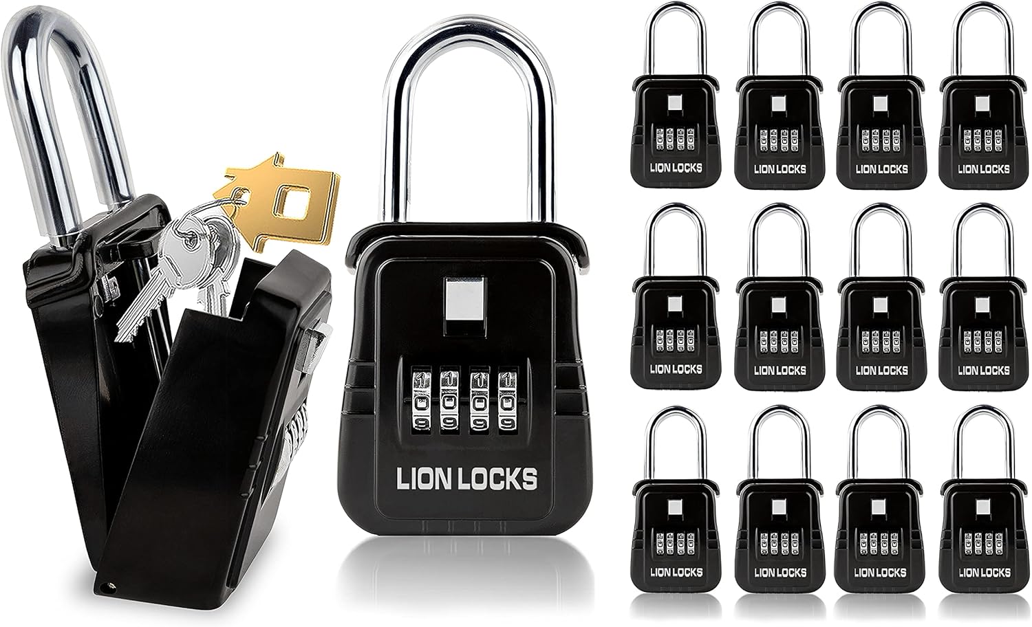 Lion Locks 1500 Key Lock Box for Secure Outdoor Key Storage