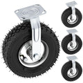 10 Inch Pneumatic Casters Set of 4 (2 Swivel/2 Rigid) - Heavy Duty