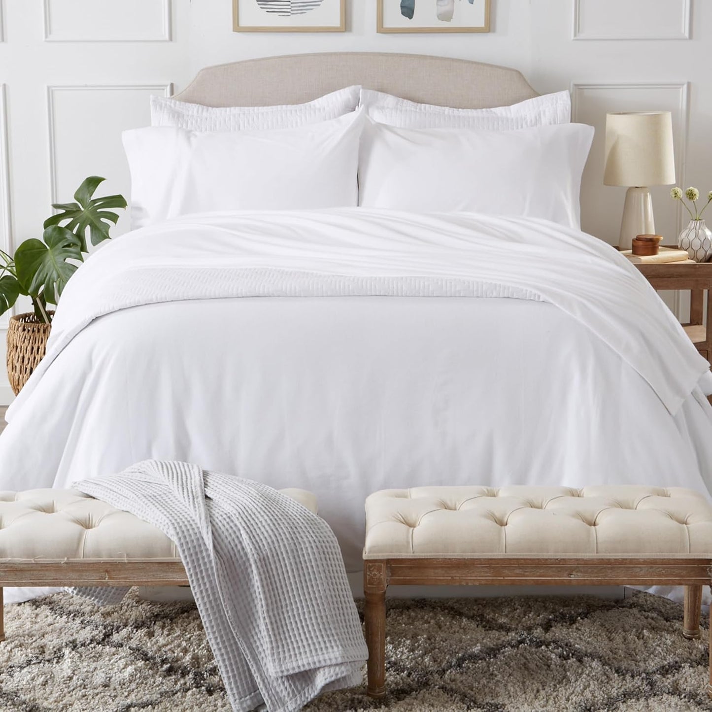 Full Flannel Jersey Knit Sheets Set for All-Season Comfort