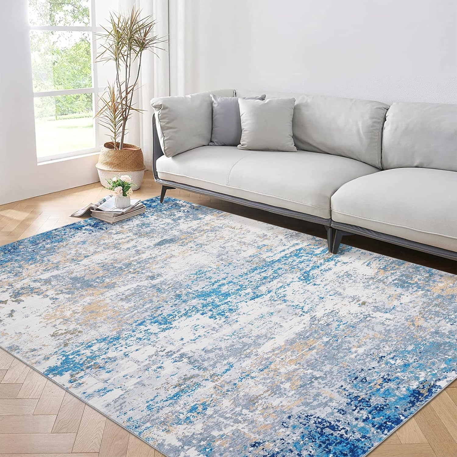 6x9 Modern Abstract Area Rug Non Slip Soft Carpet for Home