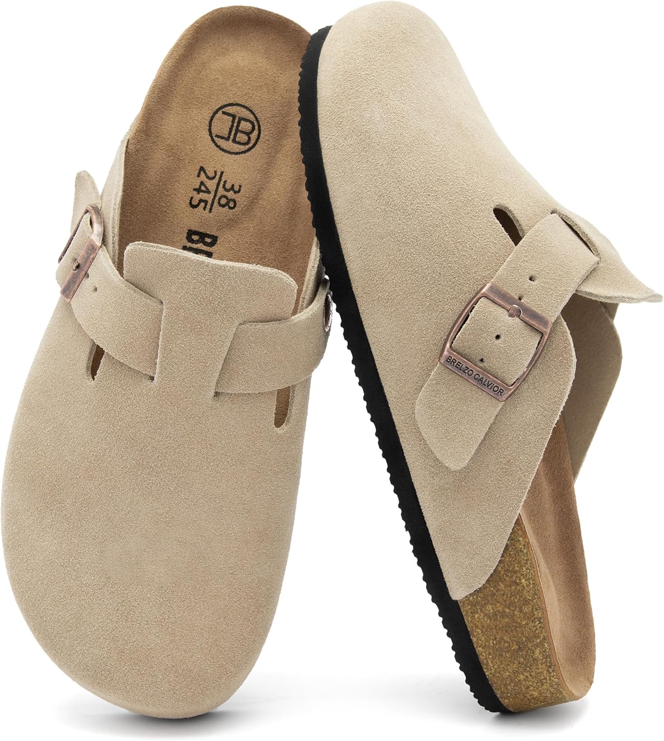 Women's Suede Clogs with Arch Support for Indoor & Outdoor Use