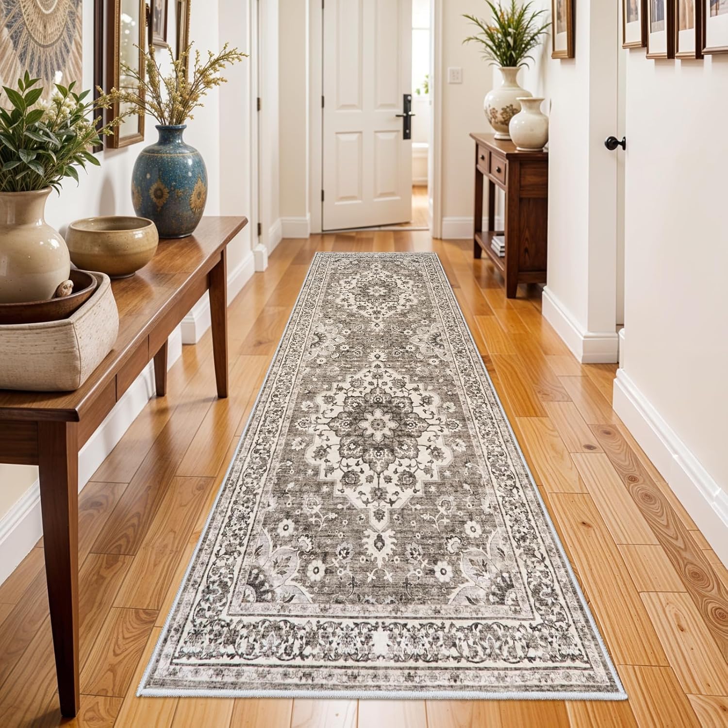 Washable Oriental Hallway Runner Rug - Soft Carpet for Home