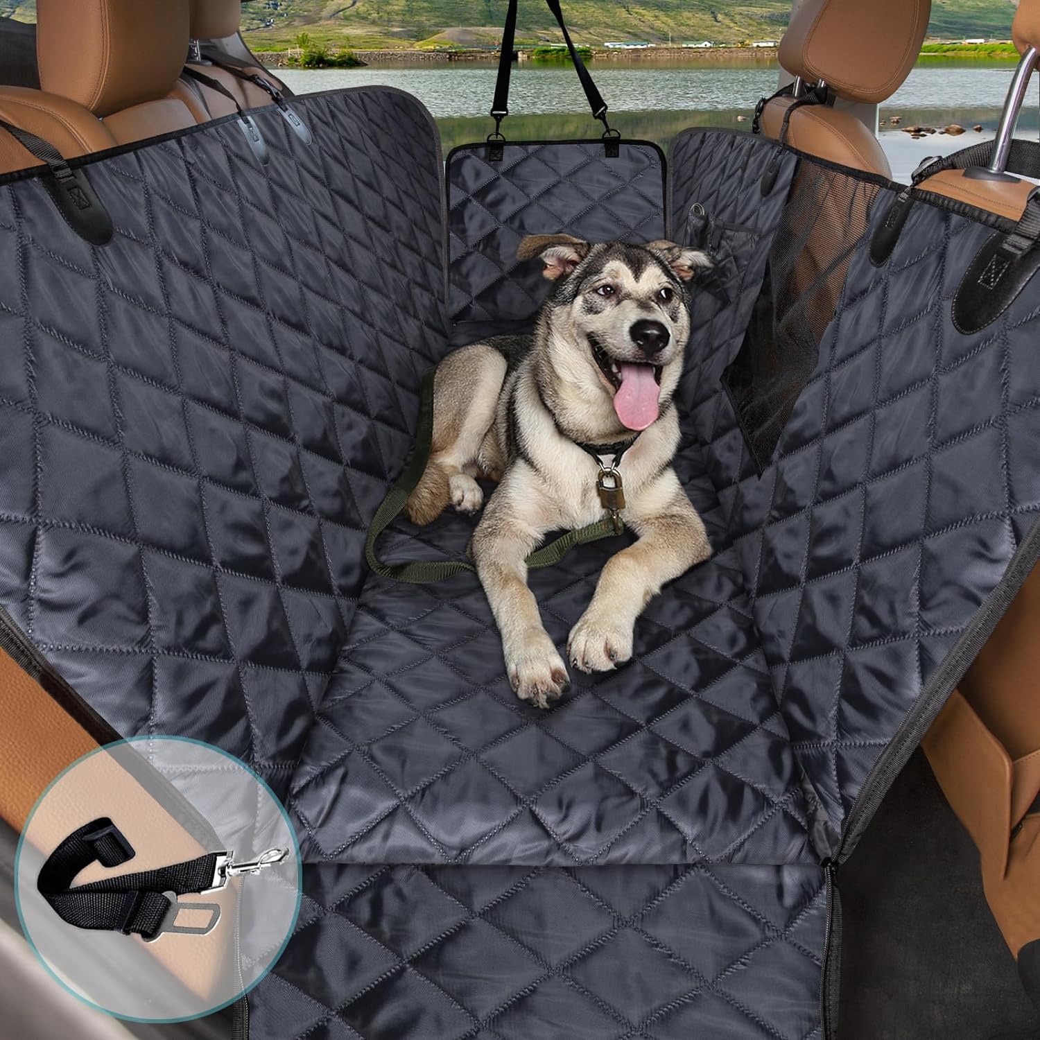 Waterproof Dog Car Seat Cover - Protects Back Seat!