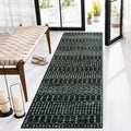 Moroccan 2x6 Black Runner Rug Non-Slip - Washable Kitchen Hallway
