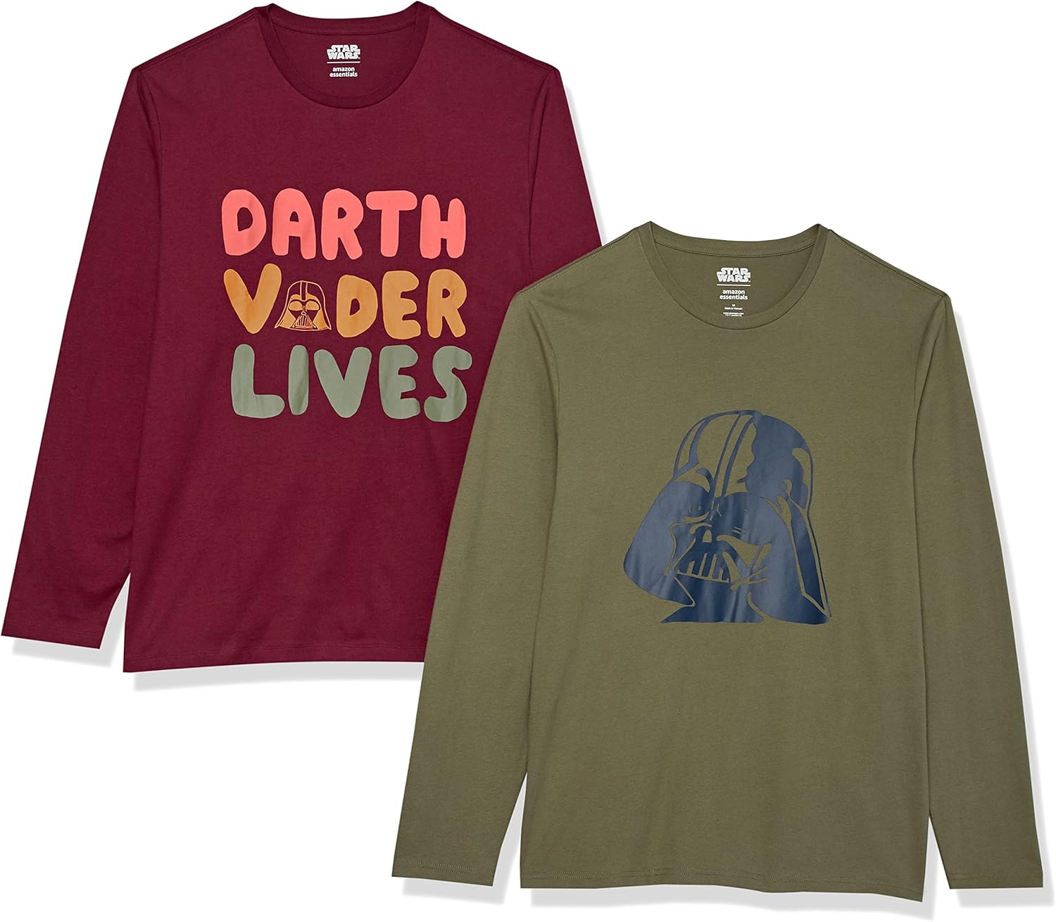 Disney Marvel Star Wars Men's Long-Sleeve T-Shirts Pack of 2