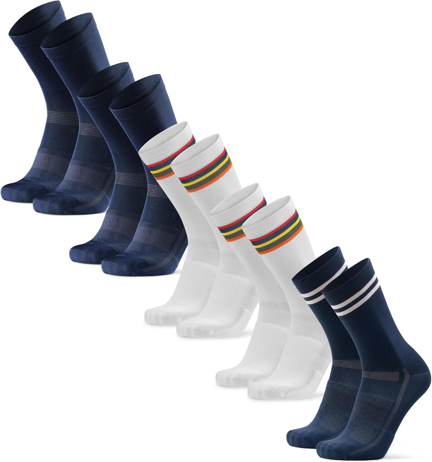 DANISH ENDURANCE Cycling Socks - Breathable Crew Length 3-Pack