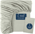 Lane Linen 100% Organic Cotton Twin Fitted Sheet & Pillowcase Set