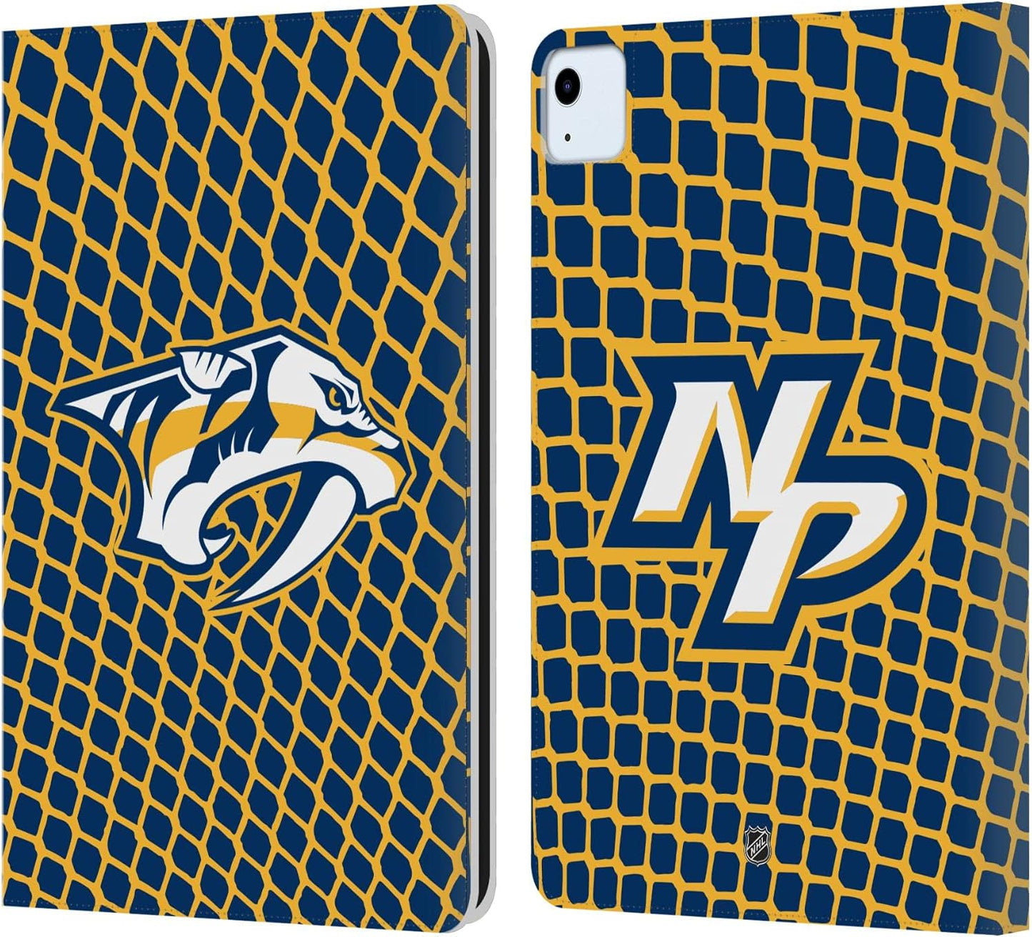 NHL Net Pattern Nashville Predators Leather Wallet Case for iPad