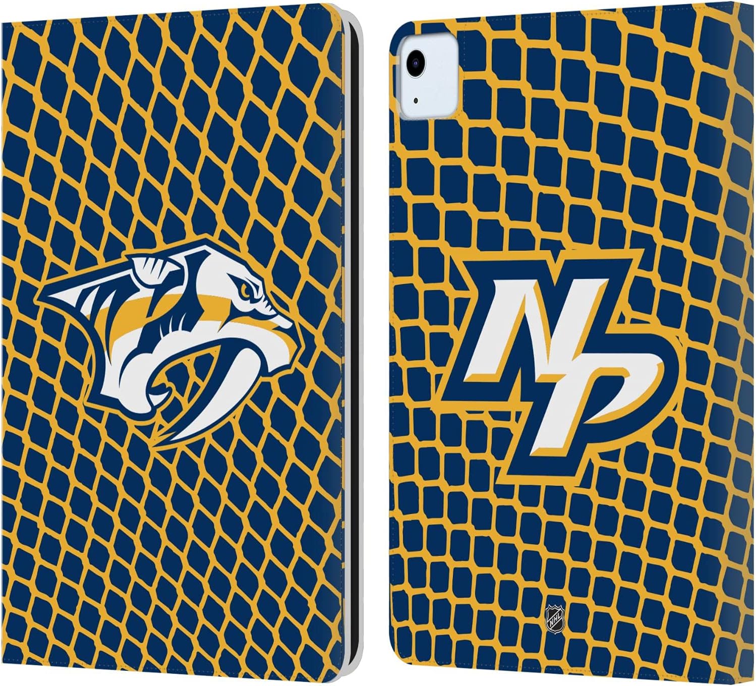 NHL Net Pattern Nashville Predators Leather Wallet Case for iPad