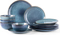AmorArc Ceramic Dinnerware Set for 4, 12 Pieces - Handpainted Ceylon