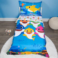 Baby Shark 4-Piece Toddler Bed Set - Super Soft Reversible Comforter