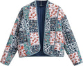 Wyeysyt Women's Cropped Quilted Puffer Jacket - Lightweight Floral