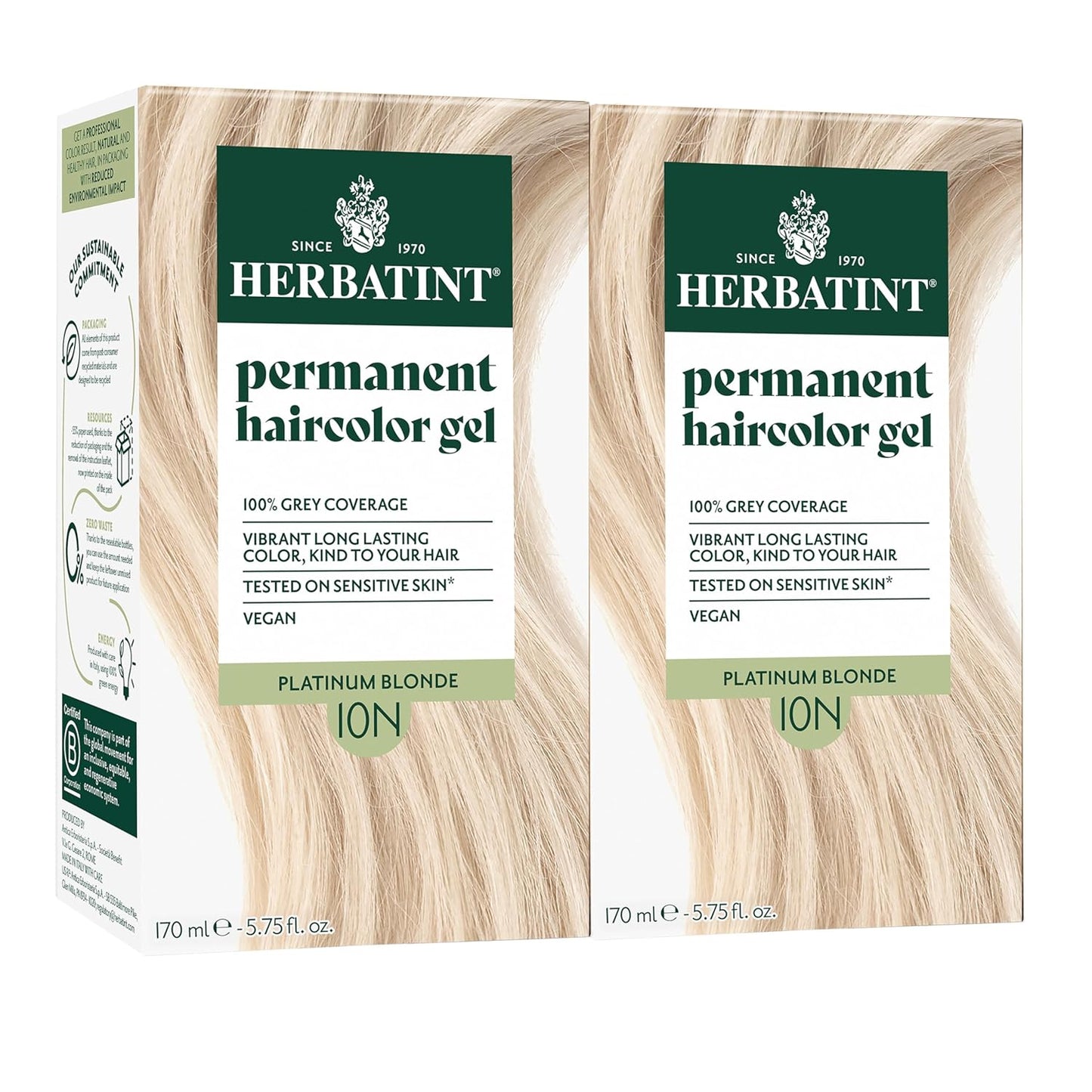 Herbatint 10N Platinum Blonde Hair Dye for 100% Gray Coverage