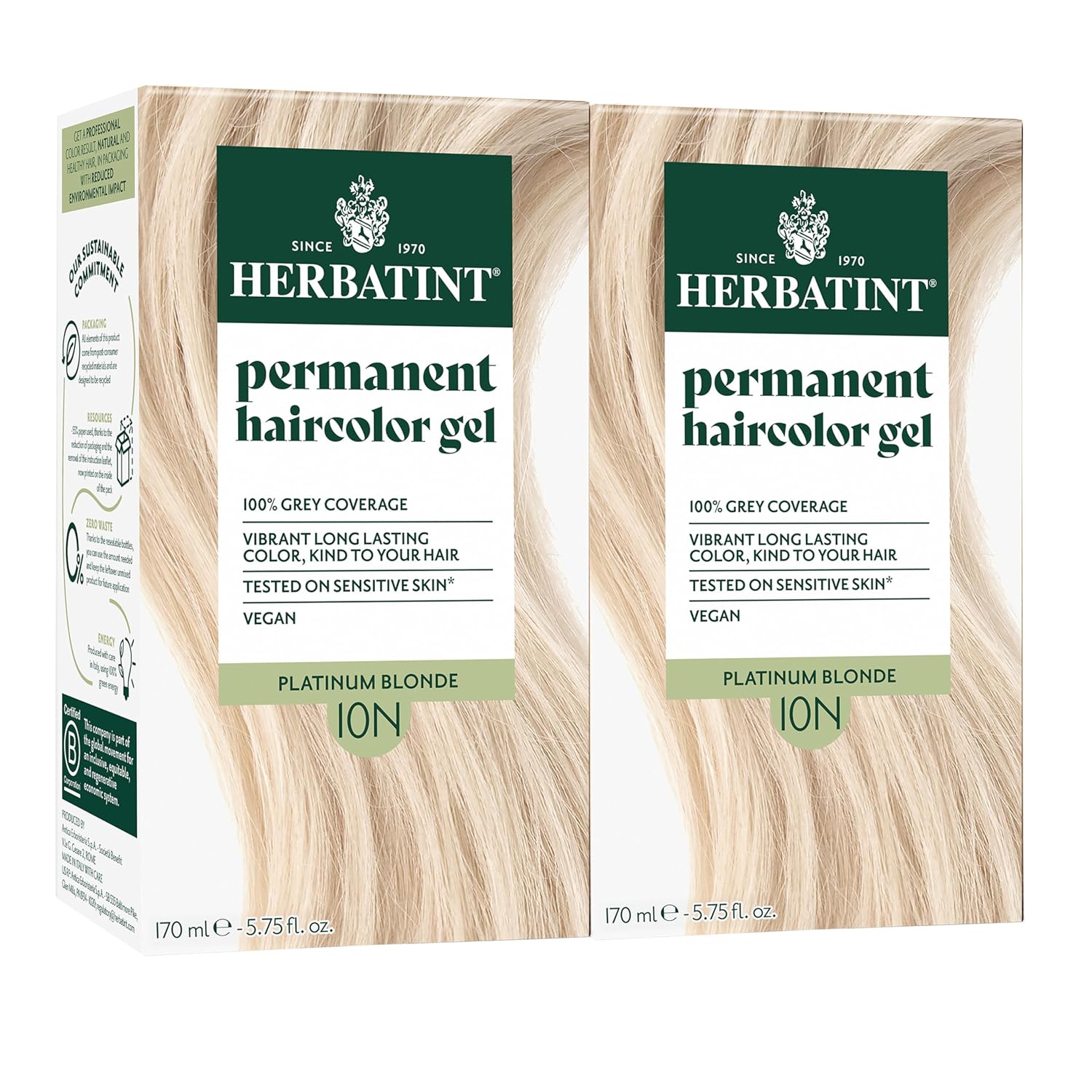Herbatint 10N Platinum Blonde Hair Dye for 100% Gray Coverage