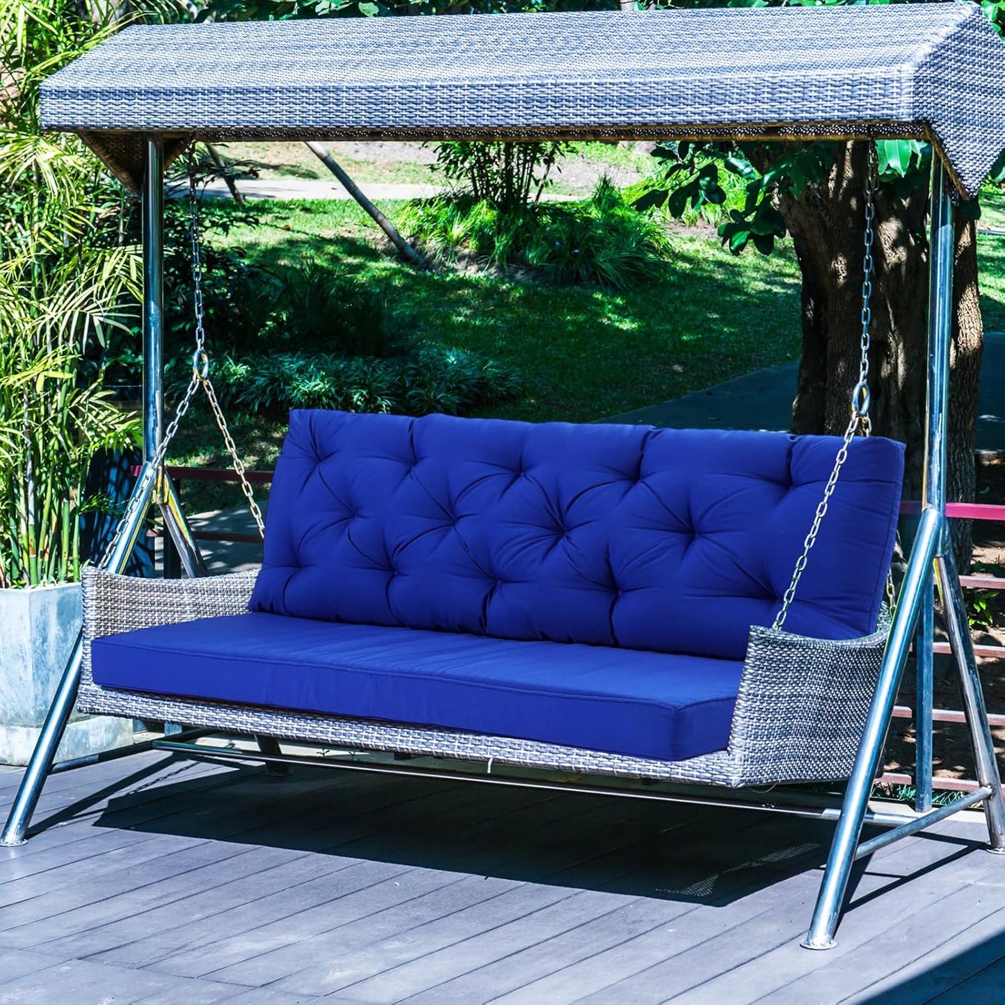 Navy Blue 2-3 Seater Porch Swing Cushions for Outdoor Comfort