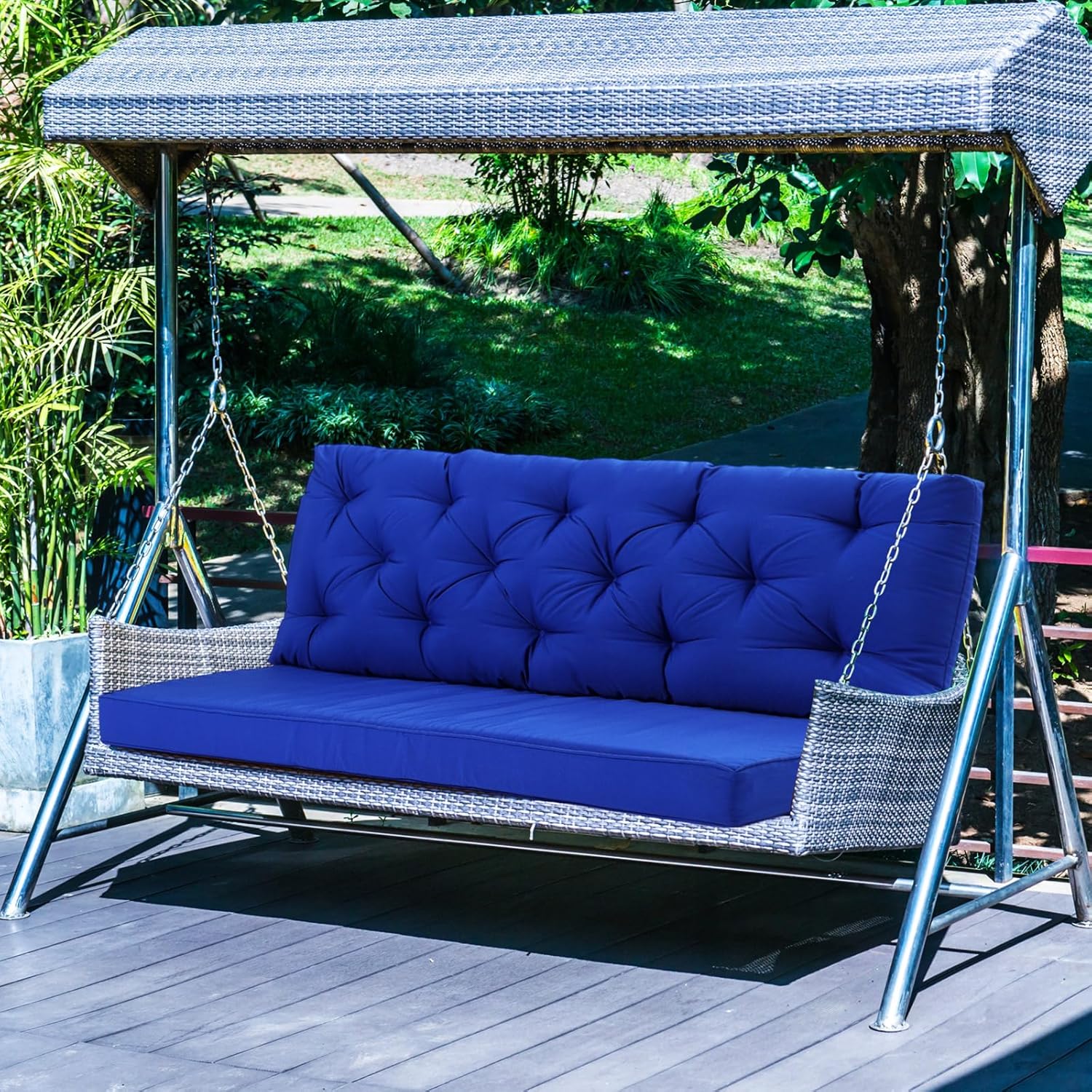 Navy Blue 2-3 Seater Porch Swing Cushions for Outdoor Comfort