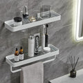 VOLPONE Bathroom Shelves Wall Mounted 2 Tier Glass Floating Shelf
