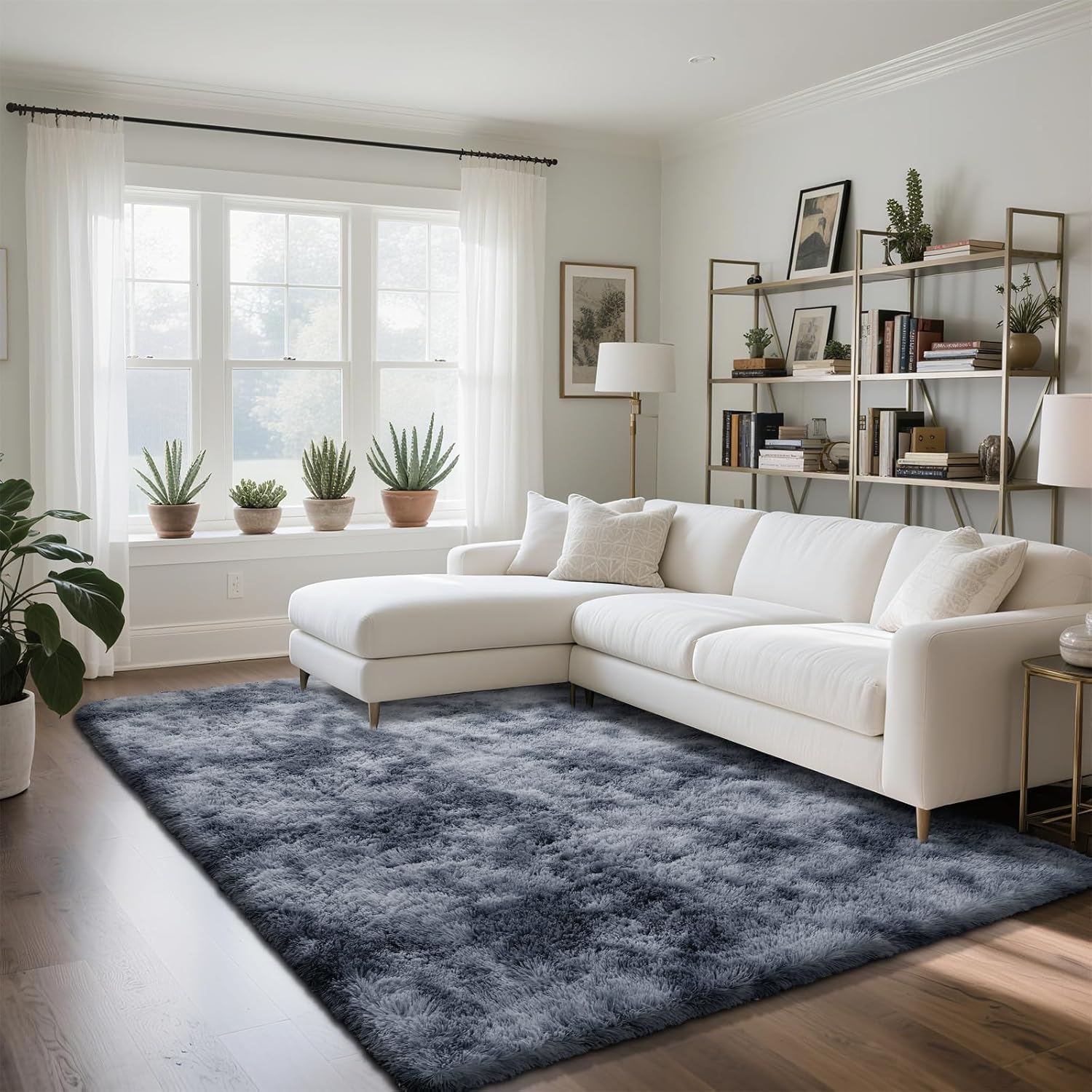 Fluffy Rug Shaggy Area Rug for Bedroom and Living Room Decor