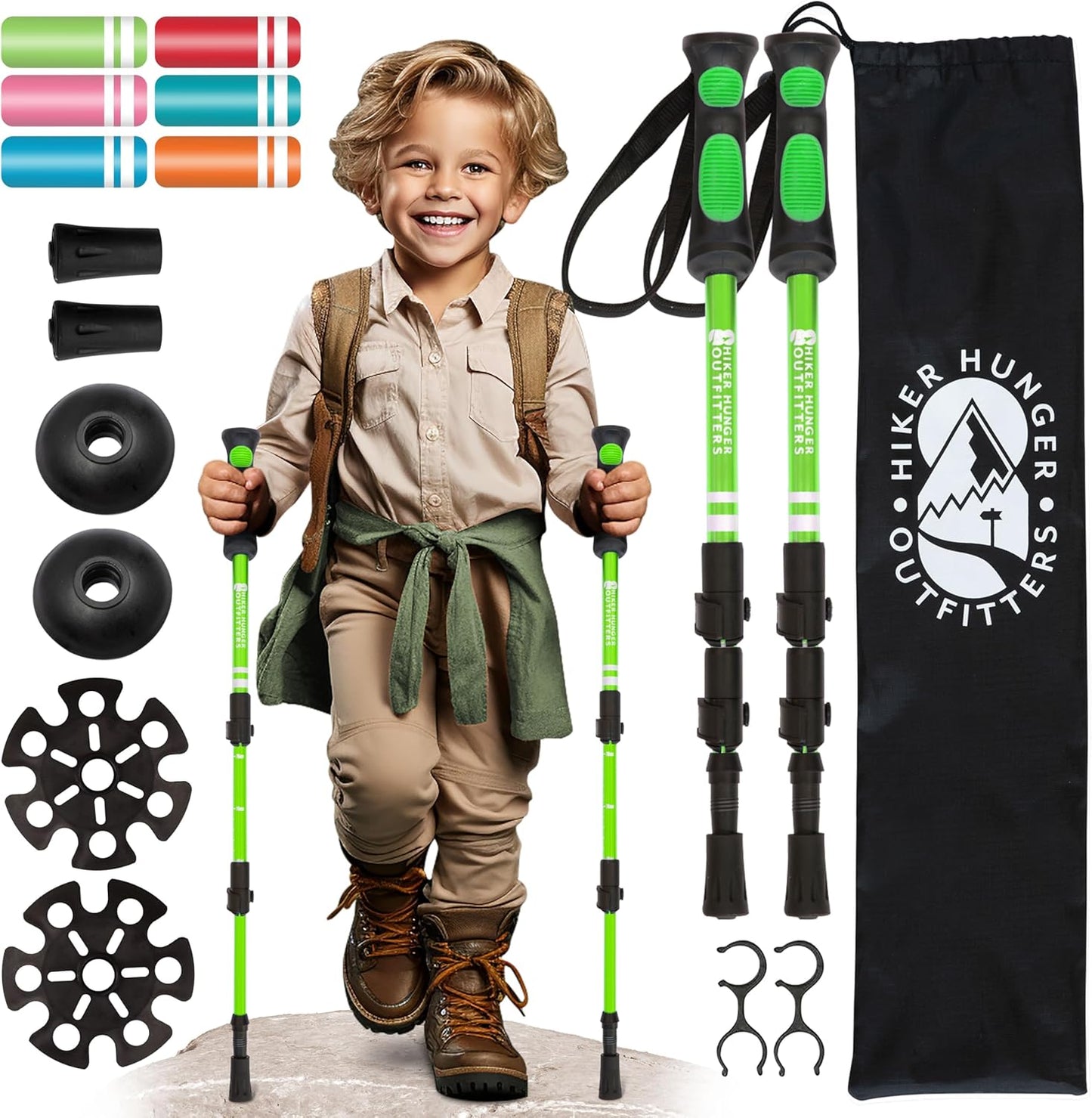 Kids Hiking Poles - Lightweight Collapsible Walking Stick for Kids