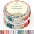 Jelly Roll Fabric Strips Waterlily Pond - 40 Assorted Cotton Strips