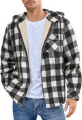 Men's Flannel Fleece Jacket Plaid Zip Up Hoodie - Warm Layering