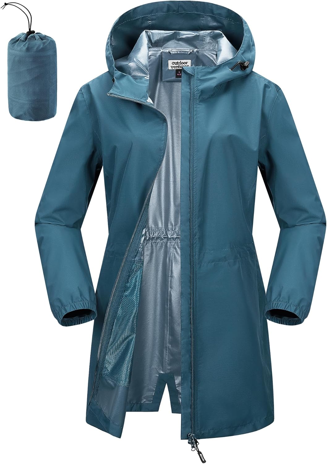 Outdoor Ventures Women's Waterproof Long Rain Coats for Travel