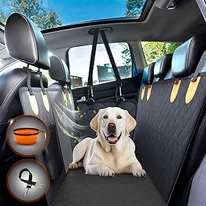 Dog Car Backseat Cover with Mesh for Full Protection