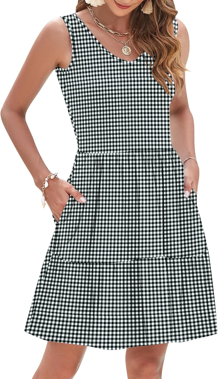AUSELILY Womens Summer Dresses Casual Sleeveless Sundress