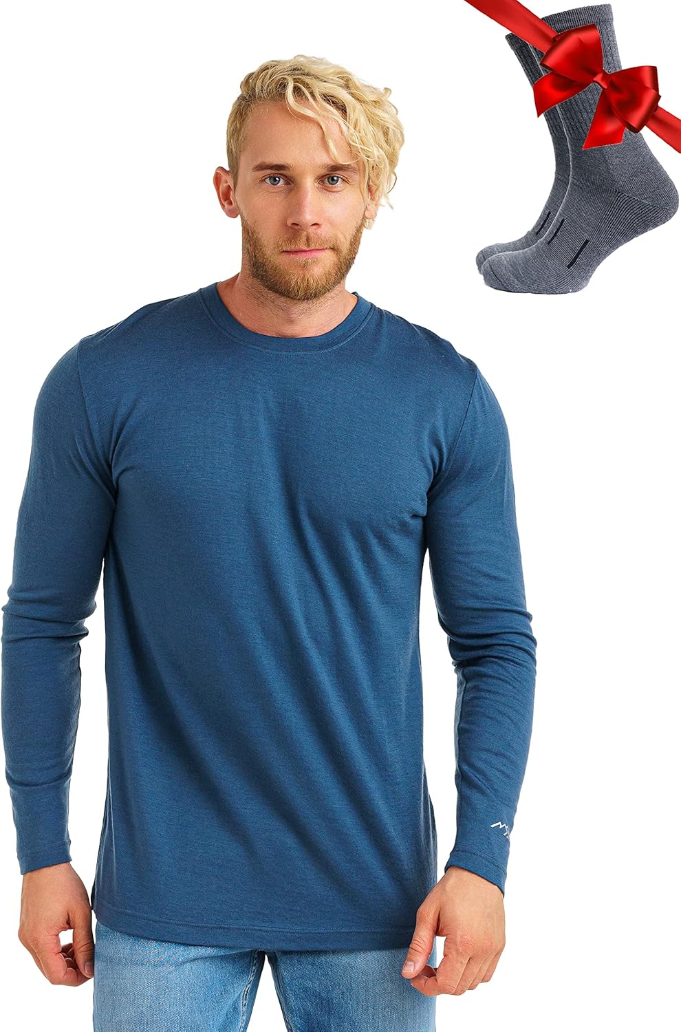 Merino Wool Base Layer - Mens Thermal Shirts & Socks Set