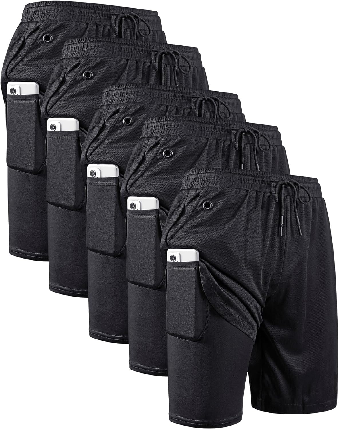JWJ Mens 2 in 1 Running Shorts Quick Dry Athletic Workout Gear
