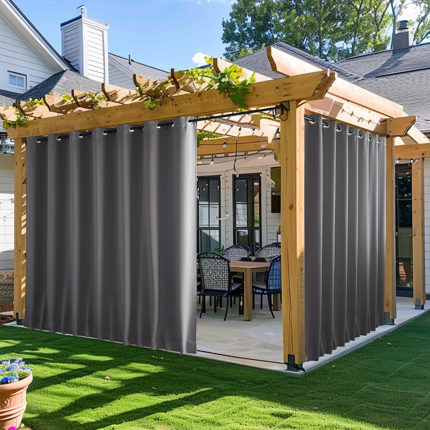 NICETOWN Outdoor Curtains for Patio Waterproof & Windproof