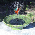 Solar Fountain Ceramic Bird Bath for Outdoor Garden Decor