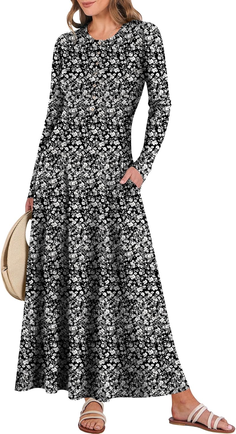 Women's Long Sleeve Maxi Dress for Fall 2025 Casual Style