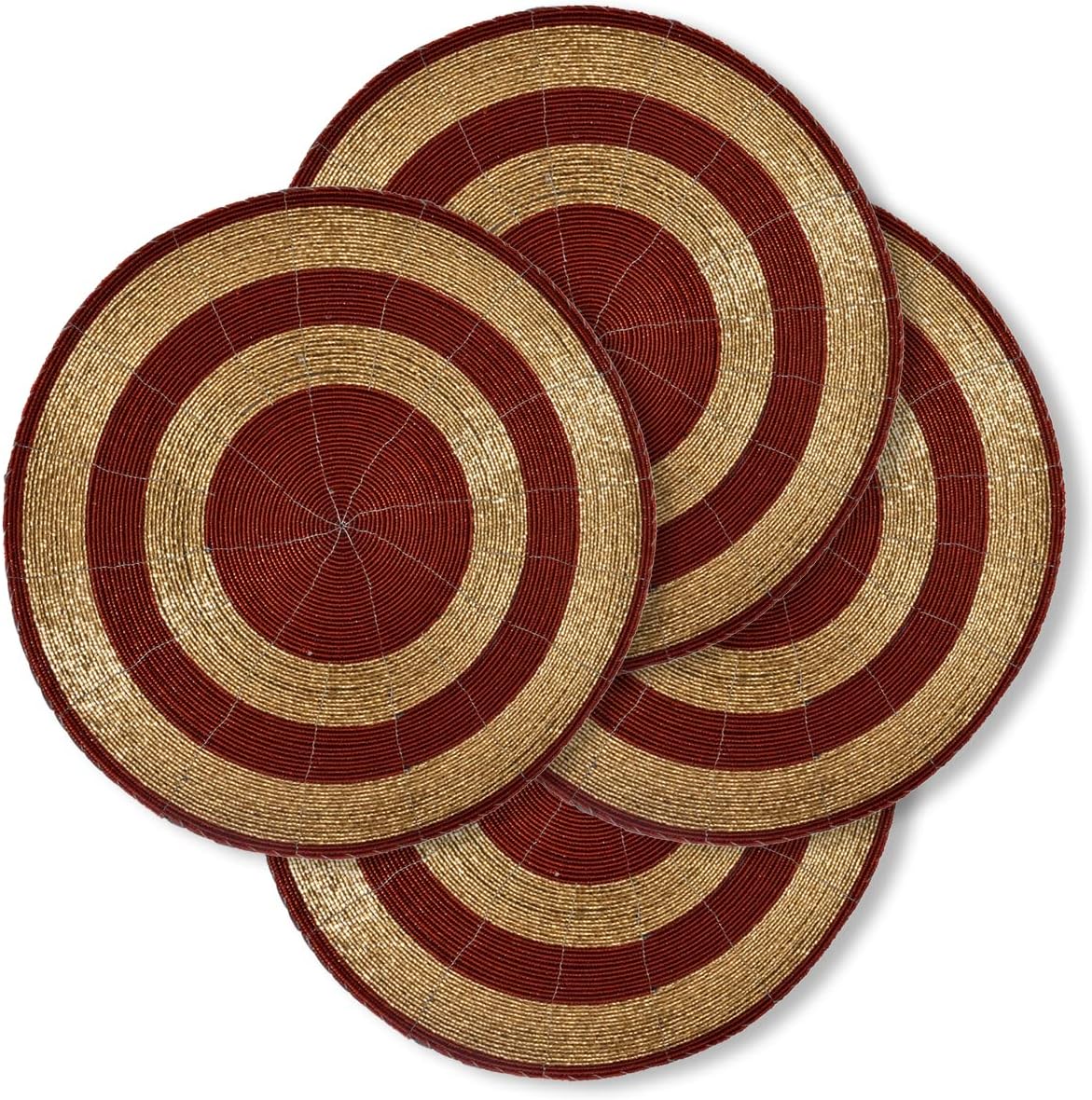 Elegant Beaded Round Placemats Set of 16 for Holiday Dining