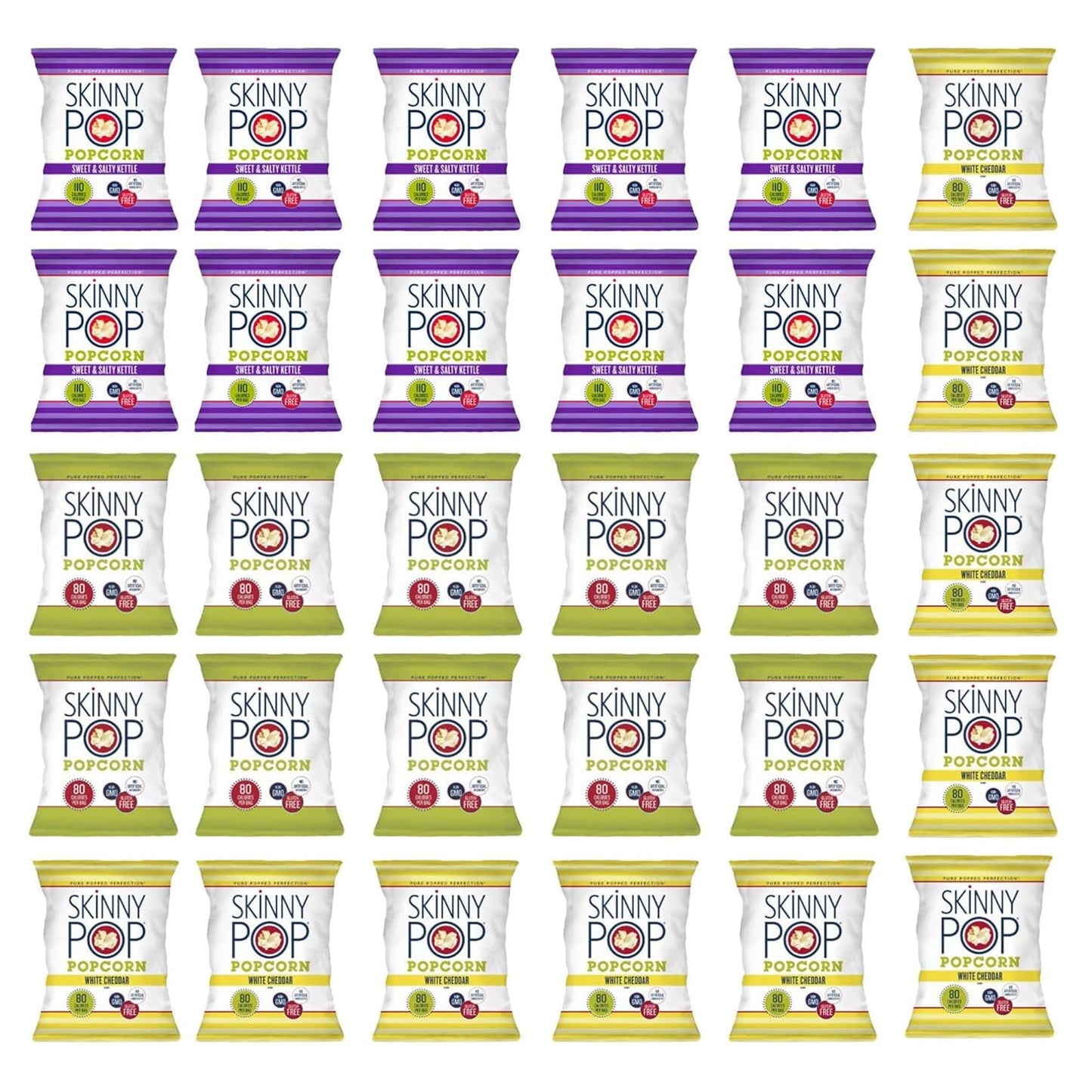 36 Pack Skinny Popcorn Variety Pack for Healthy Snacking