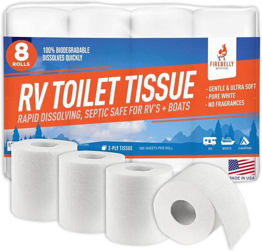 Biodegradable 2-Ply RV Toilet Paper USA-Made