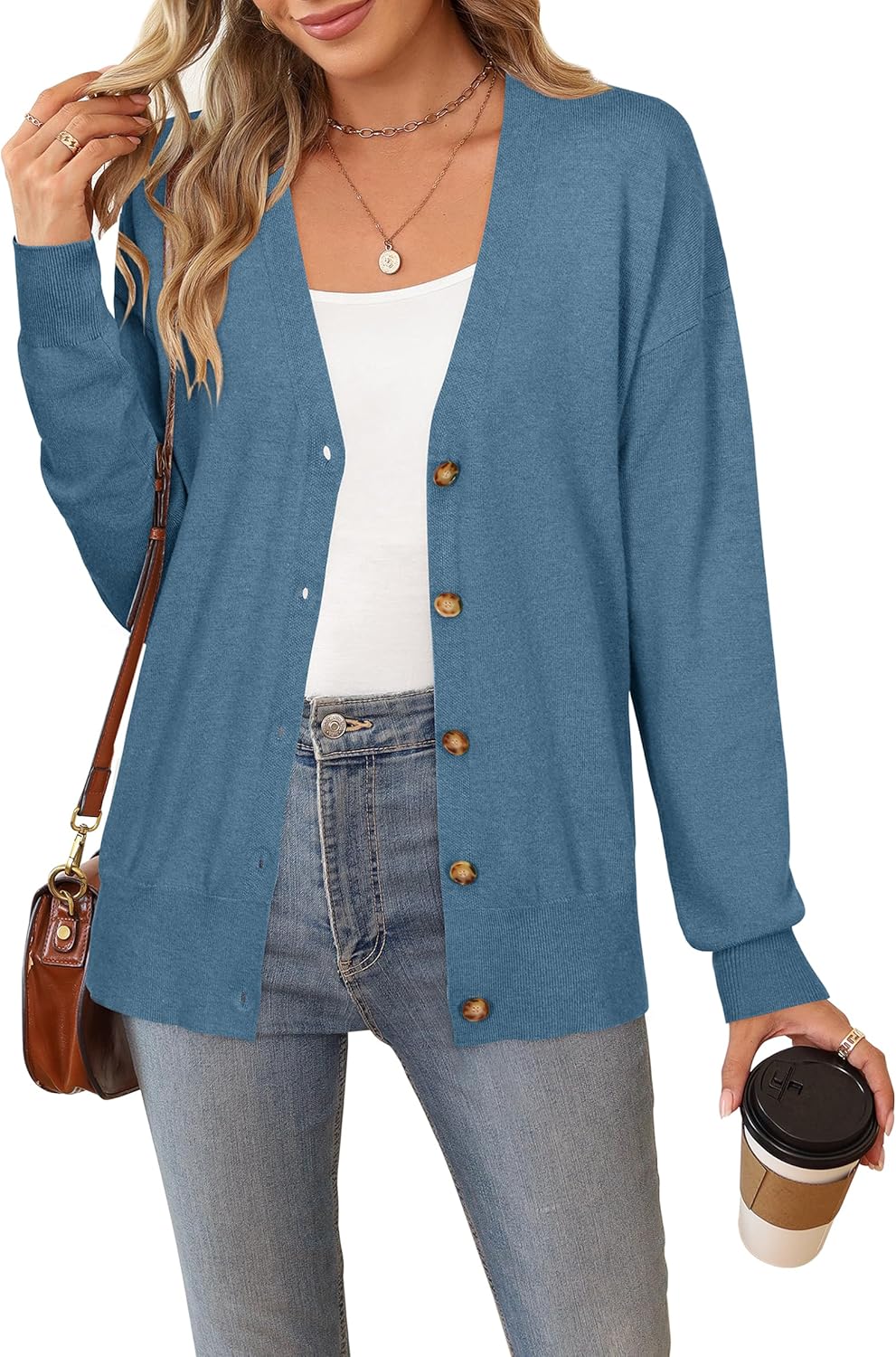 Wool Blend Lightweight Fall Business Casual Cardigan Sweater