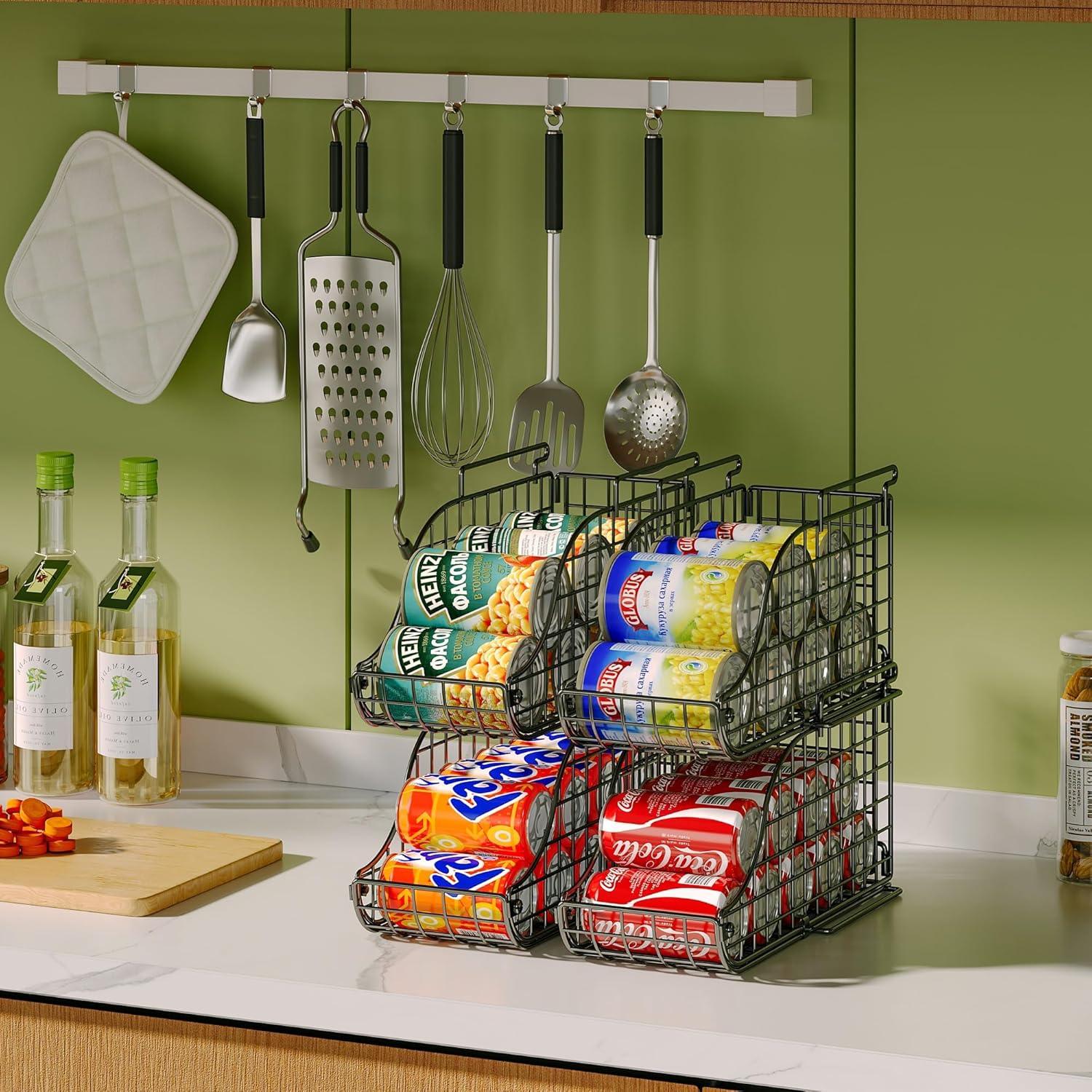 Stackable Can Storage Organizer for Pantry and Kitchen Use