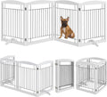 32-in Tall Dog Gate Extra Wide Foldable Pet Gate - Freestanding Safety