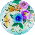 Outdoor Birdbath Bowl Topper 18in - Hand-Painted Garden Accent