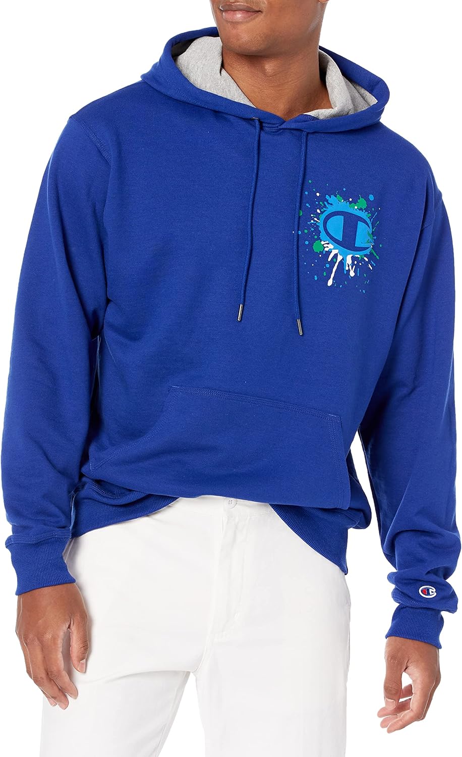 Champion Powerblend Hoodie: Bold Paint Splatter